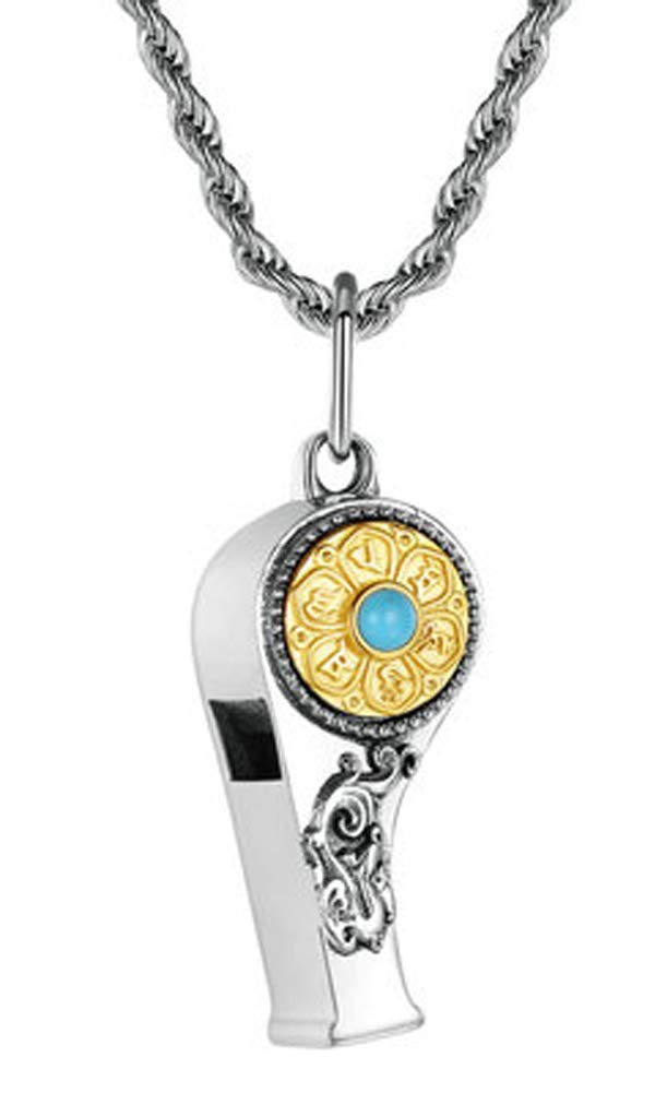 Pendentif Sifflet Personnalisable En Argent Sterling S990 - Cadeau De Sécurité Original - Neuf