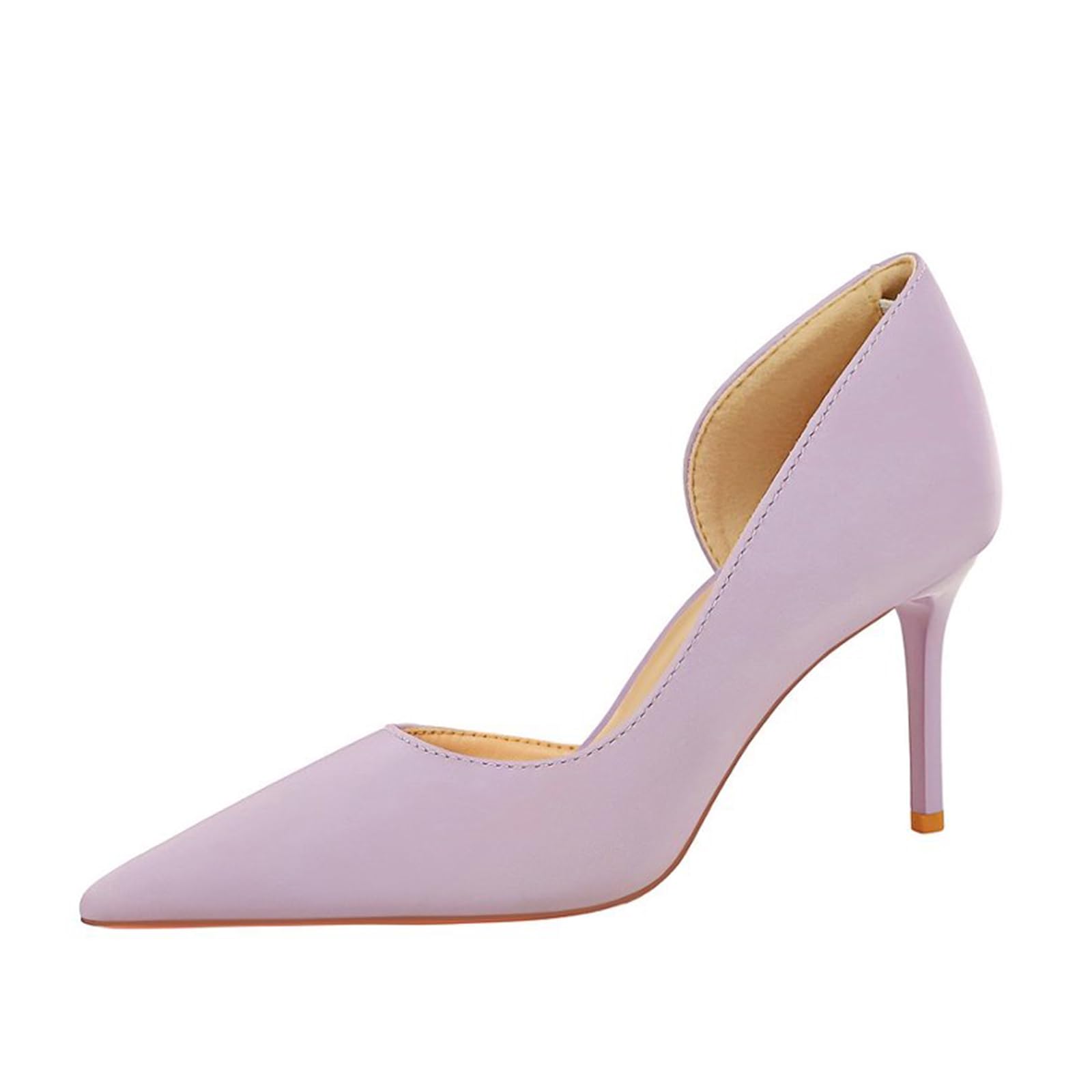 Scarpe Donna Punta con Tacco Alto con Tacco a Spillo 7 cm Raso Spacco Laterale per Matrimoni, Galà, Appuntamenti