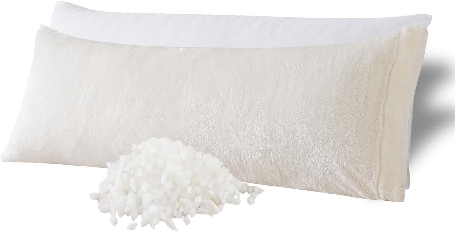 WhatsBedding Memory Foam Body Pillow with Plush Fuzzy Cover, Full Body Pillow for Adults, Long Pillow for Sleeping, Soft Pillow Fluffy Supportive