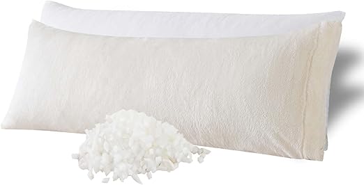 WhatsBedding Memory Foam Body Pillow with Plush Fuzzy Cover, Full Body Pillow for Adults, Long Pillow for Sleeping, Soft Pillow Fluffy Supportive