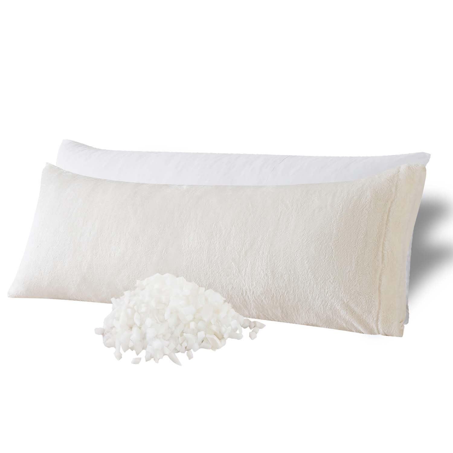 WhatsBedding Memory Foam Body Pillow with Plush Fuzzy Cover, Full Body Pillow for Adults, Long Pillow for Sleeping, Soft Pillow Fluffy Supportive