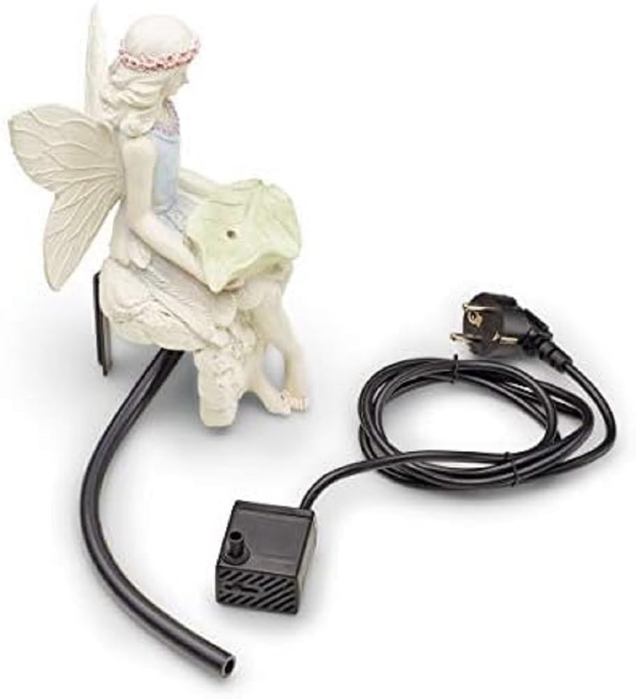 Speier Set Elfe SSF 200i (200 l/h) | Wasserspiel / Wasserspeier aus Polyresin mit Pumpe und 1,5m Kabel