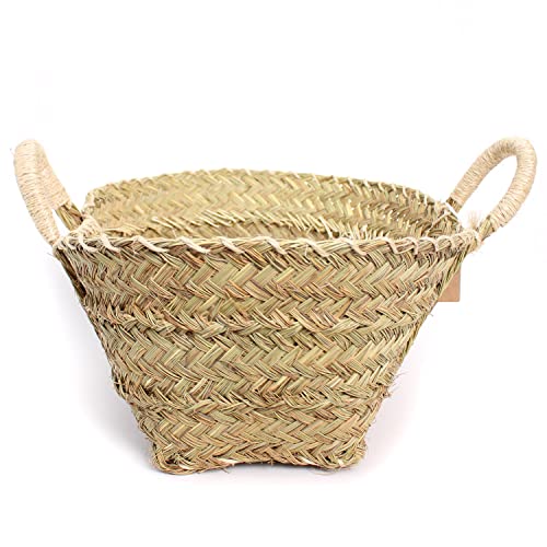 Miniatura 4 de Cesta Leñero De Esparto Artesanal Muy Resistente, Ecologica Y Duradera - Cesta Mimbre Esparto Ideal Decoración Chimeneas - Cesto Para Leña Transportar Y Guardar Mimbre Mediana 55 X 18 X 18 Cm