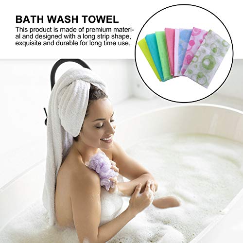 Lurrose 8 Peças de Pano de Banho Esfoliante de Folha Longa Toalha de Banho Esfoliante Dupla Face de
