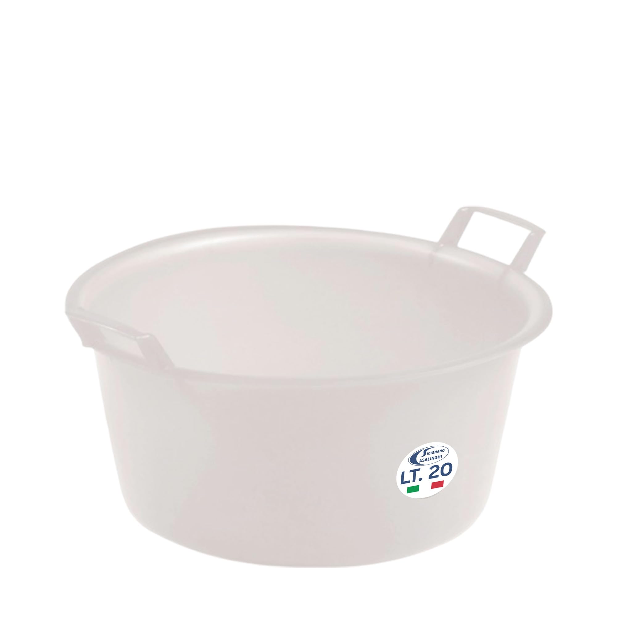 Sicignano | Juego de 6 cuencos redondos de polietileno – Idónea para el contacto alimentario – Multiusos para cocina, lavandería, jardinería y limpieza doméstica – Resistente y ligera, (neutro