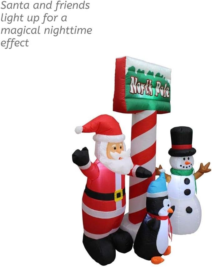 Impact Canopy Christmas Inflatable Decoration, Outdoor Holiday Lighted Snowman-Santa-Penguin, 5' Tall
