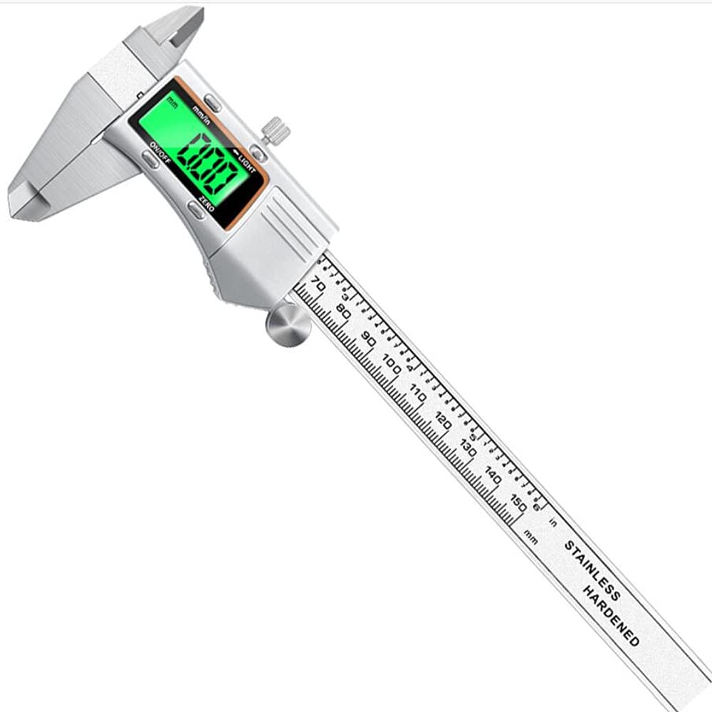 Pied à coulisse électronique numérique en acier inoxydable avec coque en métal et écran rétroéclairé 0 à 150 mm Outils de mesure Outils d'ingénierie