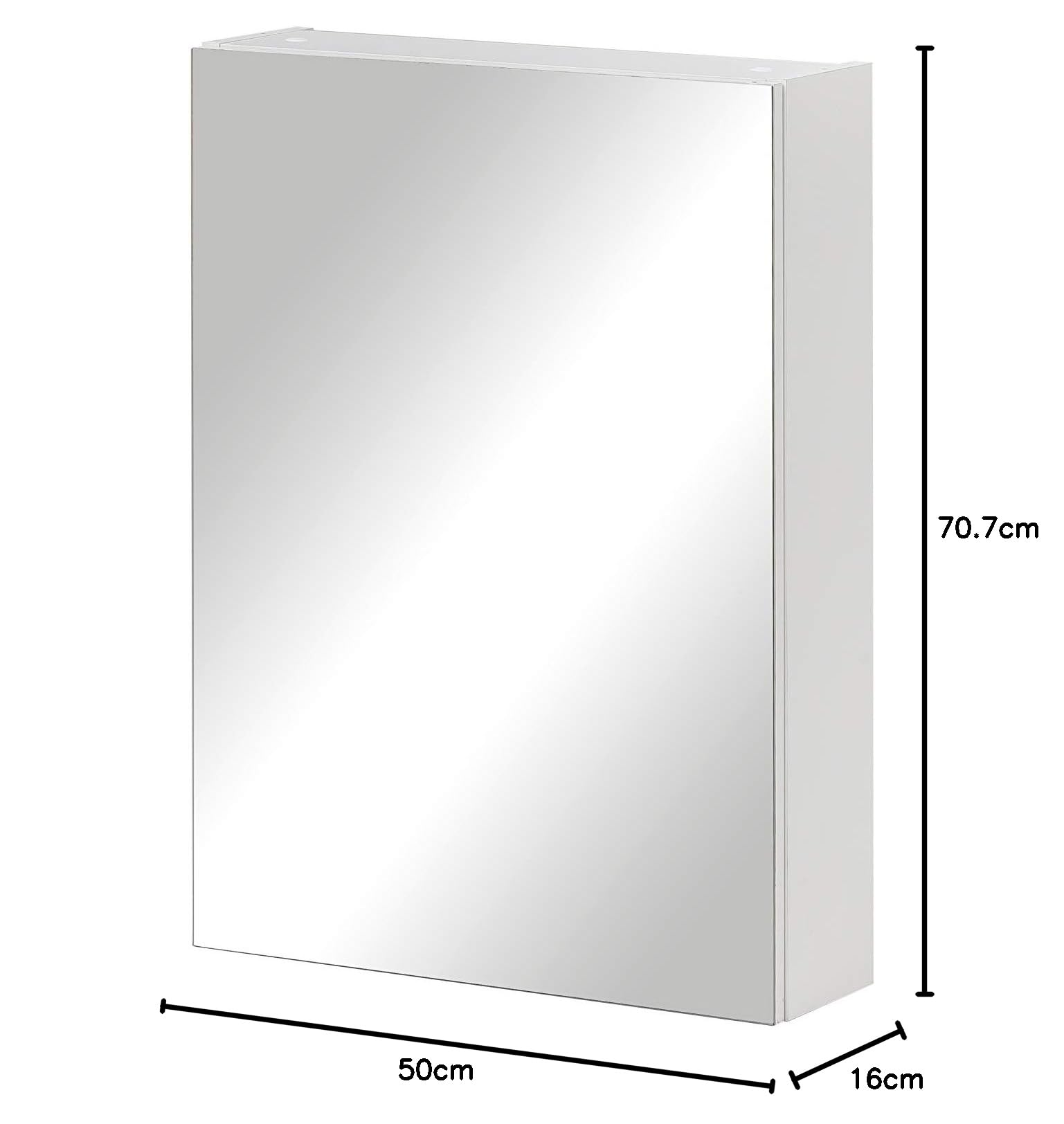 Schildmeyer Basic Spiegelschrank ohne Beleuchtung 146427, weiß Glanz, 50 cm