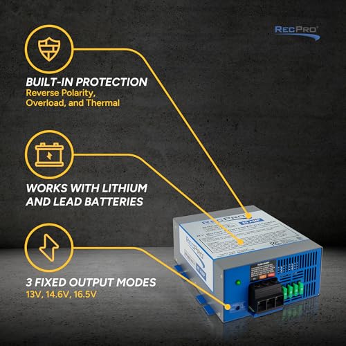Image of RecPro 85 Amp RV Power Converter & Battery Charger | 4-Stage Charging