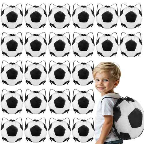 Kacctyen 12 Pcs Soccer Ball Drawstring Bags Soccer Goodie Bags Sports Drawstring Backpack for Sports Party Favors for Girls Boys