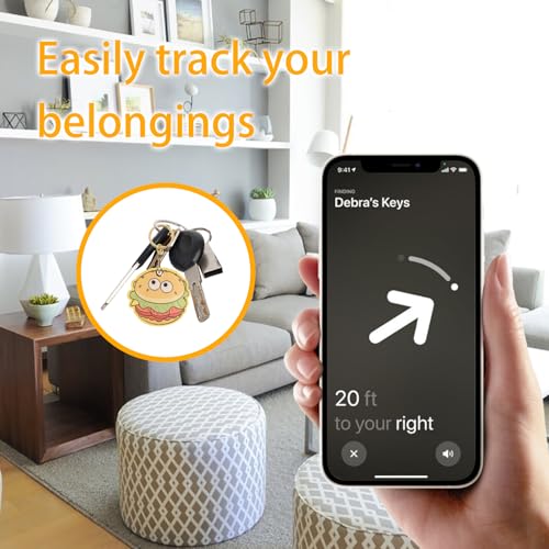 Image of Leather Keychain Case Holder Compatible with Apple AirTag, GPS Airtag Keychain Finder Tracker with Key Ring, Anti-Scratch Protective Air Tag Cover | Leather