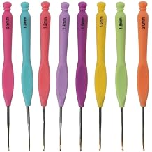 Uniquer 8Pcs Crochet Hooks Set, 8 Size 0.8mm-20mm Knitting Needles Kit for Embroidery Thread, DIY Yarn Weaving Tools