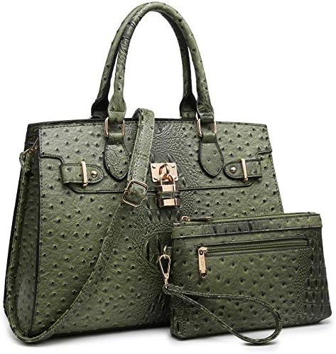 Dasein Women Handbags and Purses Ladies Shoulder Bag Top Handle Satchel Tote Work Bag with Matching Clutch