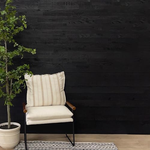 Real Wood Rustic Shiplap, 4 in. x 72 in., 10 Pack Covers 20 SF, Real American Hardwood, The Millwork Outlet (Noir Black)