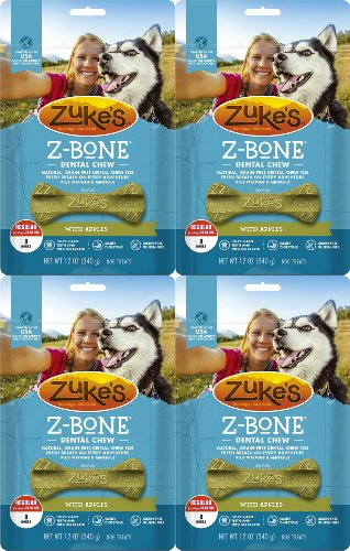 Zuke's Z-Bones Edible Dental Chews Regular Apple Crisp 3lb 32ct(4x12oz)