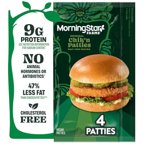 MorningStar Farms Plant Based Chik'n Patties, Vegan Chicken (4 Count)