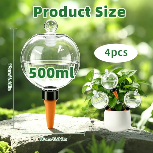 MENGBEI Lot de 4 Boules D'Irrigation pour Plant, Distributeur Eau Plante, Arrosage Automatique Plante Intérieur, pour Jardins, Maisons, Espaces Intérieurs et Extérieurs – vue 7