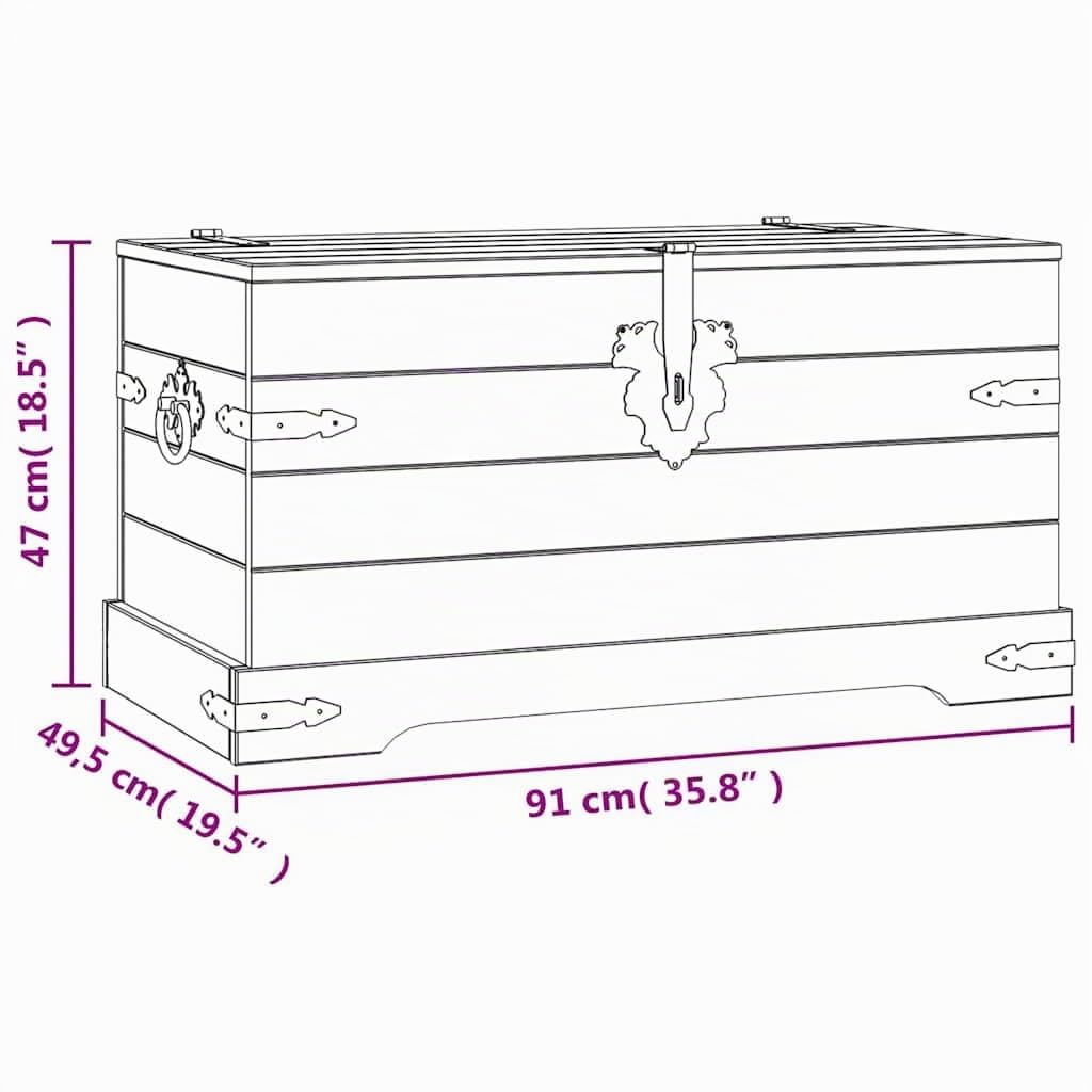 vidaXL Baúl de almacenaje Corona Range de pino mexicano 91x49,5x47 cm