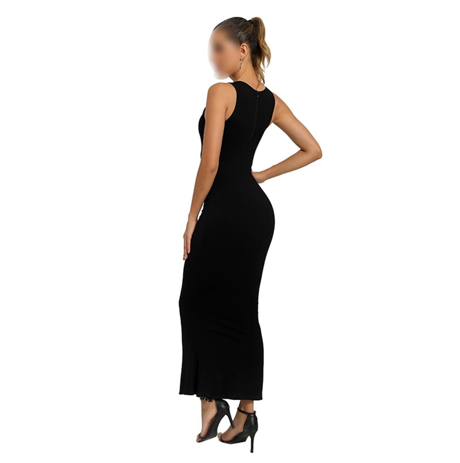 HLTYGWX Vestido sin Cordones con Control de Barriga para Mujer