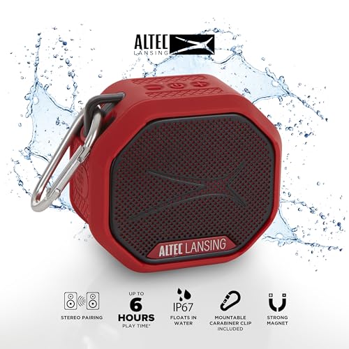 Image of Altec Lansing HYDRATREK Magnetic Bluetooth Speaker, Waterproof IP67, 5W RMS Output, True Wireless Pairing, USB-C Quick Charge, 3.7V 400mAh Battery, Voice Assistant, Perfect for Any Adventure