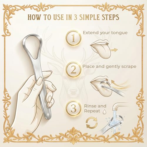Image of 2 Pack of Tongue Scraper Cleaner with 2 travel case, Medical Grade Stainless Steel, Dental Kit Professional Eliminate Bad Breath With Non-synthetic Grip (Spoon Shape - 2 (with case))
