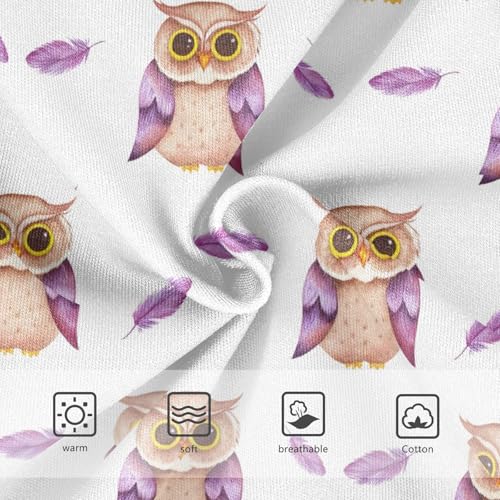 Joisal Cotton Toddlers Underwear Floral Cute Owls White Cartoon Purple Panties for Girl Cartoon Undies Kids Briefs 2t3