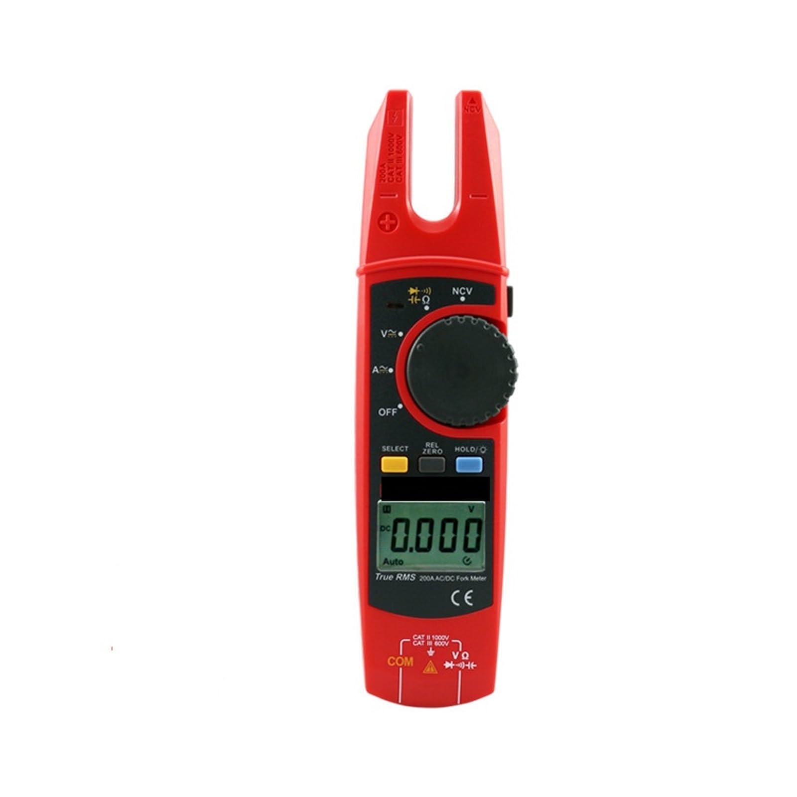 Multímetro automático de horquilla Digital True RMS, medidores de pinza de corriente AC DC de 200A, probador NCV, voltímetro, tapa de ohmios, rango automático