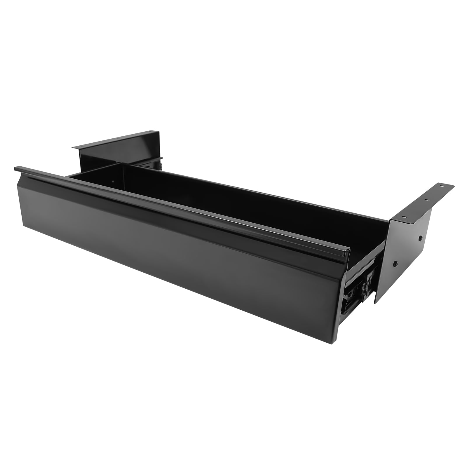Szafka pod biurko, szuflada, biurko do zabudowy z metalu, ukryty organizer na biurko, szuflada na ołówki do stołów stojących i stałych o grubości do 20 mm (czarny, 55,88 x 22,86 x 9,4 cm)