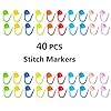 Zuoyou 6 Sets Mini Crochet Hook Keychain with 40pcs Plastic Colored Stitch Markers, Aluminum Crochet Knitting Needles 3 Sizes/Set (3mm/4mm/5mm) #2