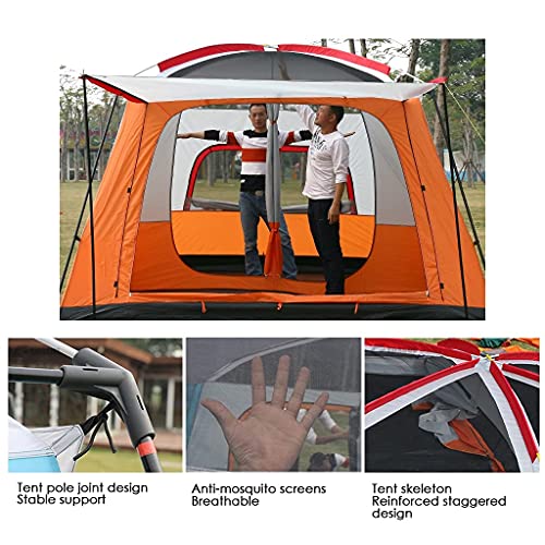Carpa camping exterior para 5 a 8 personas naranja miniatura 5