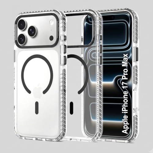 Image of Zapcase Crystal Clear Back case for iPhone 17 Pro Max | Hard PC Back | TPU Bumper with Inner Rubber Grip | Metal Camera Guard Bezel | Metal Buttons | Scratch Resistant | 2 Layer Edge Protection |Black