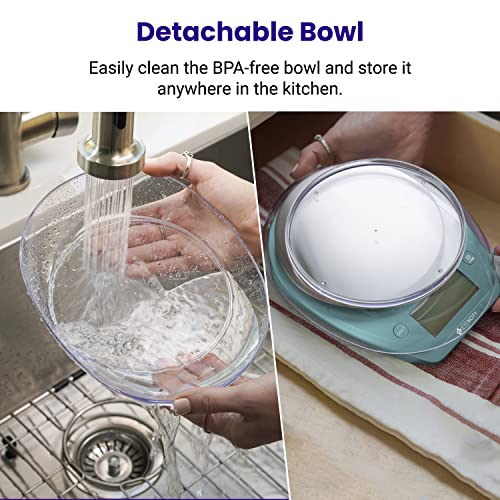 Etekcity 0.1G Food Scale, Bowl, Digital Grams And Ounces For Weight Loss, Dieting, Baking, Cooking, And Meal Prep, 11Lb/5Kg, Bright Blue #TOP2