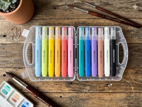 Image of Shopiable Store Acrylic Paint Marker Set - Waterproof, Quick Dry, Multi-Surface (Canvas, Glass, Wood, Rock) - Fine Tip 3.5mm - Non-Toxic Art Markers for Kids & Adults (12)