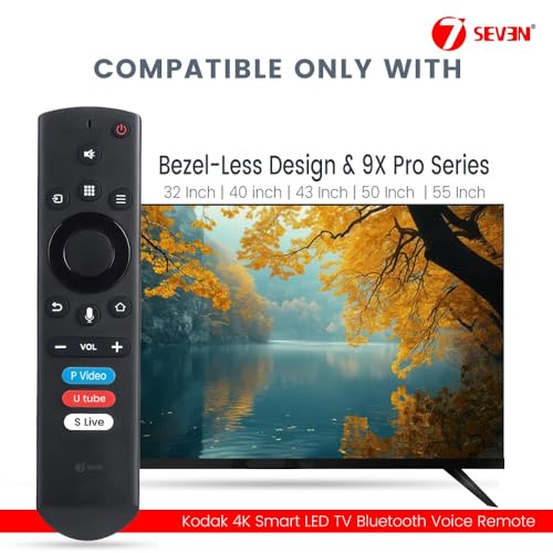 Image of 7SEVEN Compatible of Kodak Tv Remote Original Suitable for Smart Android 4K LED FHD QLED Television - Pairing Must Bluetooth Remote with Voice Command