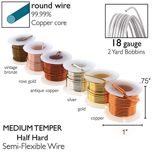 The Beadsmith Craft Wire Assortment, Tarnish-Resistant Copper Wire for Jewelry Making 6-Pack, 0.75-Inch Mini Spools - Image 4