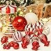 Sea Team 155-Pack Assorted Shatterproof Christmas Ball Ornaments Set Decorative Baubles Pendants with Reusable Hand-held Gift Package for Xmas Tree (Red)