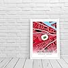 GroundDesigns MAN UNITED Football Gift OLD TRAFFORD Manchester Stadium Unframed Art Map A3 Print MUFC #2