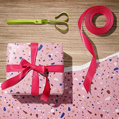 GIOLAINY Gift Wrapping Paper for Men Women Kids - Brown Pink Gray White Beige Terrazzo Design - Great for Birthday, Baby Showers, Valentine\'s Day Gift Wrap - 8 Sheets (20*29 Inch per Sheet), Recyclable, Easy to Store, Not Rolled
