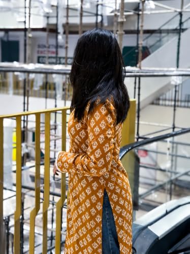 Image of Rayon Long Kurti for Girls Printed Full Sleeve