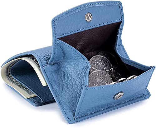 Preliminary Wallet with Coin Pouch New Genuine Leather Rfid Blocking Card Holder Organizer Folding Mini Wallet Unisex (Lotus Color)4