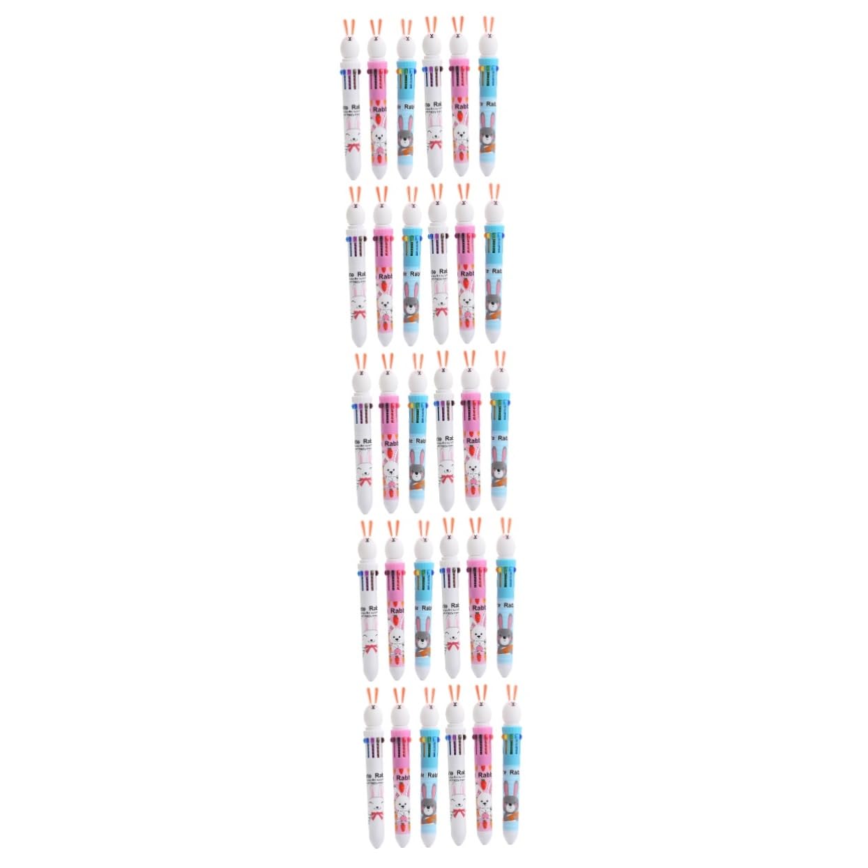 5 Sätze Kaninchen Zehnfarbstift Schwarze Stifte Kugelschreiber Mit Feiner Spitze Schwarze Tintenstifte Für Die Schule Farbstifte Textmarker Stifte 6 Stück * 5