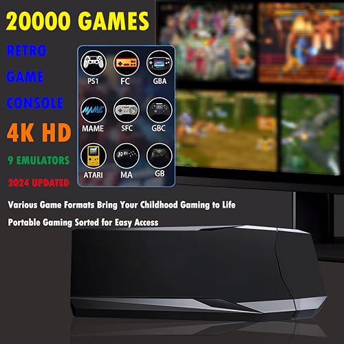 Latimand M8 Retro Video Game Console, Plug And Play Controllers Video Game Retro Play Game Console Built In 20000+ Games, 9 Classic Emulators thumb #1