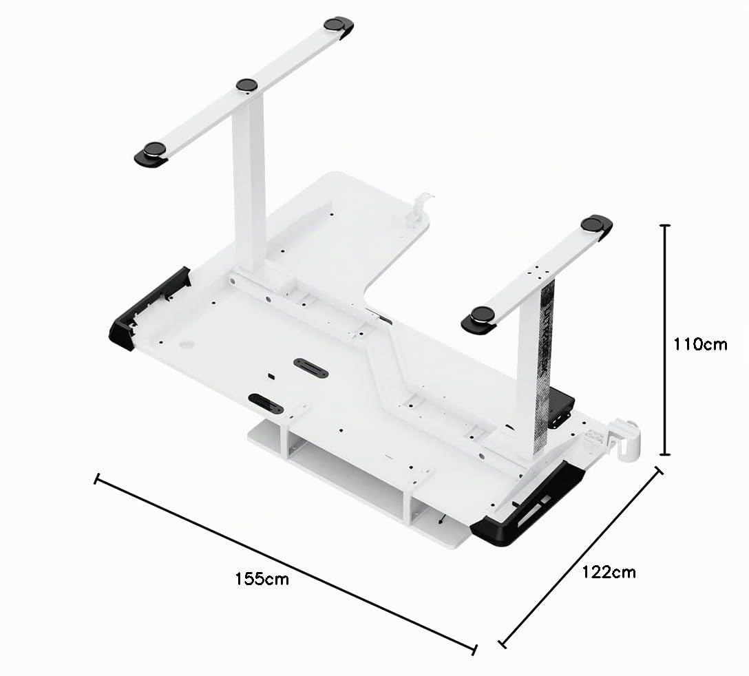 Ultradesk Winger RGB LED | Mesa de Juego Mesa de Juego en Forma de L | Escritorio esquinero en Forma de L | Escritorio para Ordenador con Ajuste eléctrico de Altura |155x111x60cm Blanco