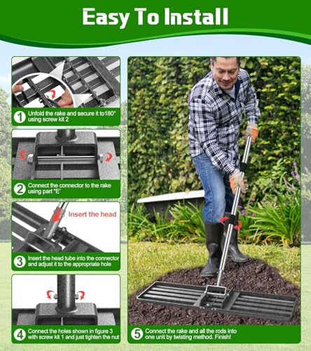Lawn Leveling Rake 30"x10" - image 7