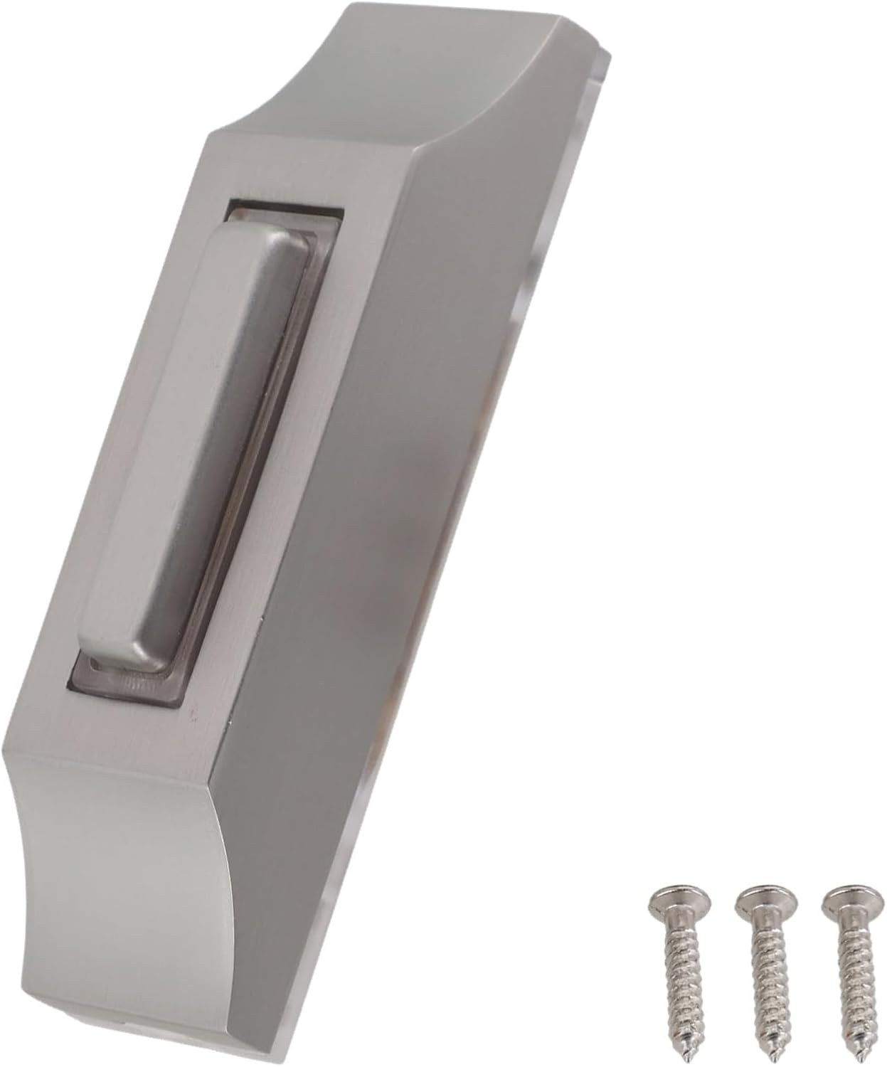 Wired Lighted Doorbell Button, Heavy Duty Zinc Alloy Wall Mount Chime Push with LED for Night Visibility, Rust Resistant Outdoor Front Door Bell, Silver