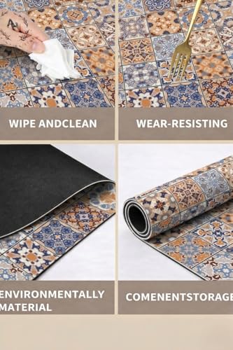 Image of HomeCloud Dish Drying Mat for Kitchen Counter - Super Absorbent, Non-Slip & Heat-Resistant - Quick Dry Rack Pad for Dishes, Utensils, Coffee Maker - Stain-Hiding Design (Blue Orange, 40x50cm)