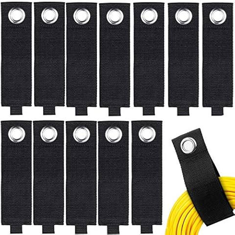 Zkptops 12Pcs Extension Cord Holder Organizer Heavy Duty Storage Straps Large 13 Inch (Unfolded) Cord Strap Wrap Hanger Garage Hooks Organization Essentials Storage Wrap for Cable Hose Cord Cover