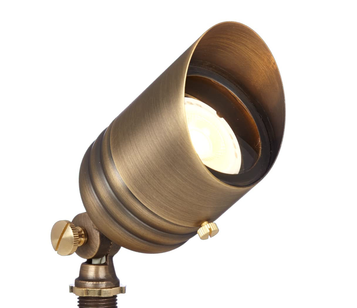 VOLT 12V Brass Fat Boy LED Outdoor Spotlight 4-Pack Expansion Kit (Bronze) for Low Voltage Landscape Lighting of Yard, Lawn, Garden, Patio, Trees & House