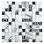 Crackle Square and Brick Glass Mosaic Tile for Bathroom and Kitchen Walls and Kitchen Backsplashes (White and Black)