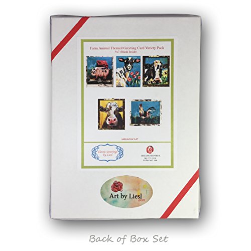 Image of Liesl Long Chaintreuil, Rustic Farm Animal Blank Card Collection, Five Cards /Five Envelopes, Boxed Set - (AML18-VGCS-57)